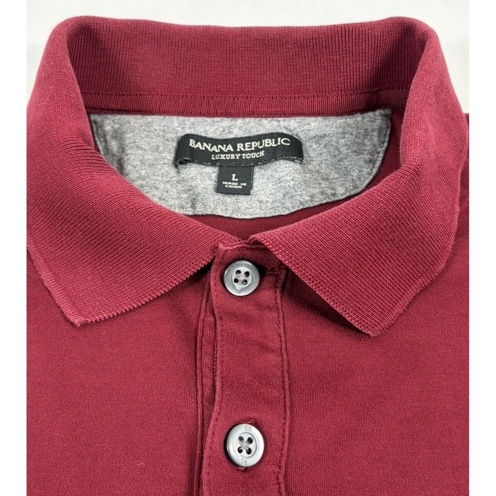 Banana Republic Luxury Touch Polo Shirt Men's Size Large Short Sleeve Casual Red